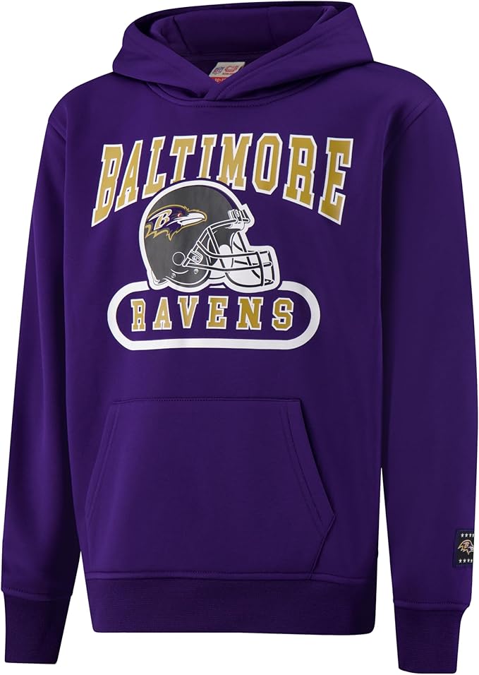 Ultra Game NFL Official Youth Super Soft Jogger & Hoodie Sweatshirt Set, Baltimore Ravens, Team Color|Baltimore Ravens