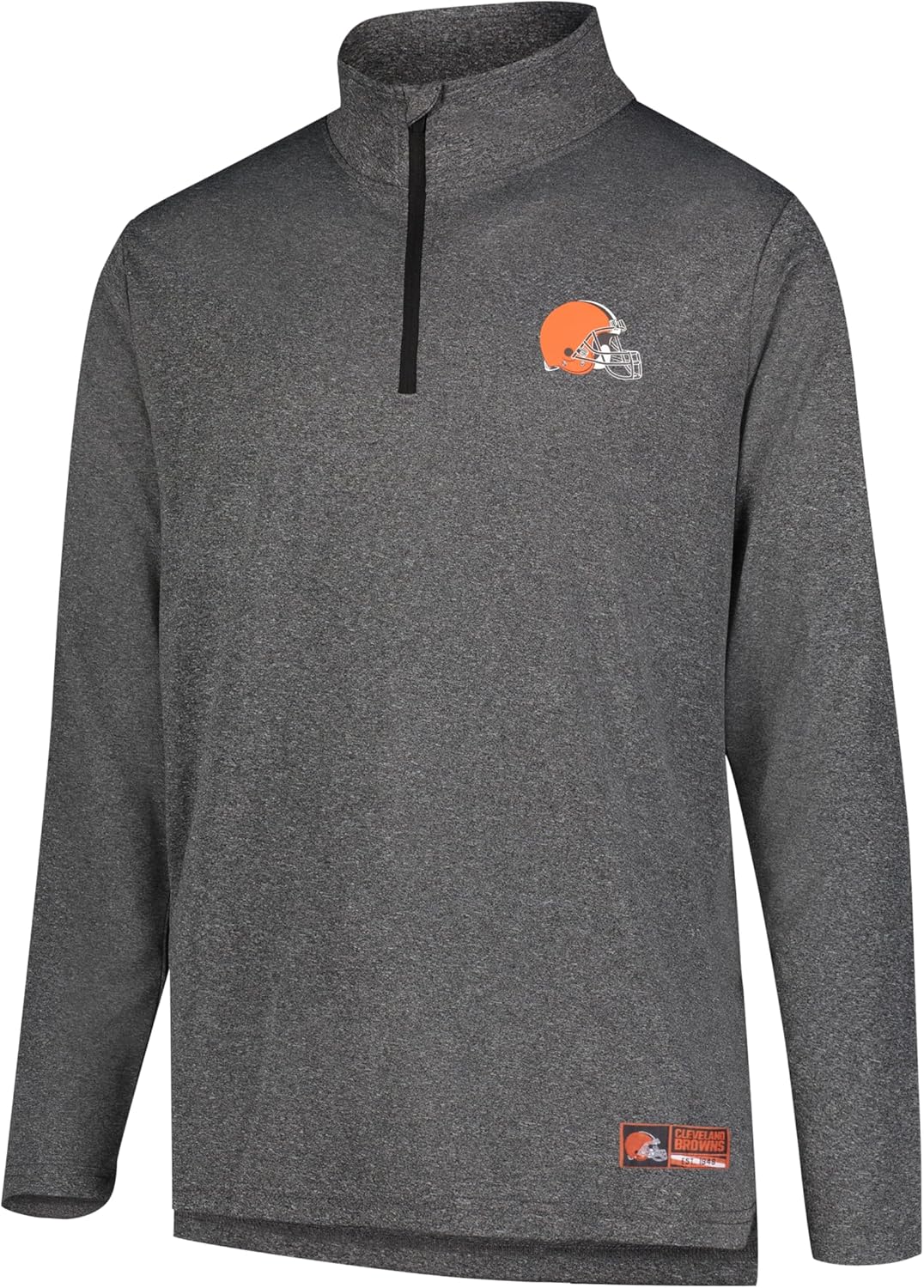 Ultra Game NFL Official Adults Super Soft Quarter Zip Long Sleeve T-Shirt - Unisex Cleveland Browns|Cleveland Browns