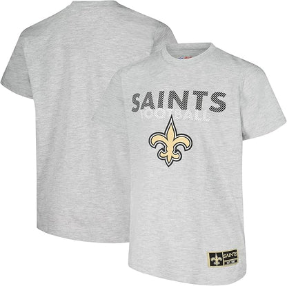 Ultra Game NFL Official Youth Super Soft Game Day T-Shirt, New Orleans Saints, Heather Gray|New Orleans Saints