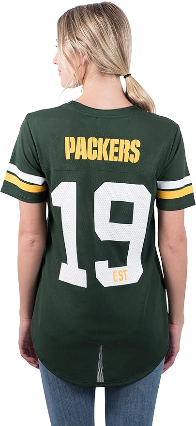 NFL Official Women's Super Soft Mesh Jersey T-Shirt|Green Bay Packers