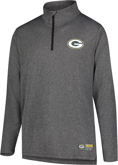 NFL Official Adults Super Soft Quarter Zip Long Sleeve T-Shirt - Unisex |Green Bay Packers