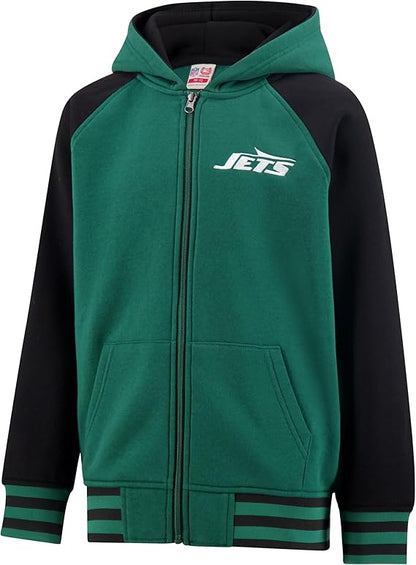 NFL Official Boy's Super Soft Full Zip Varsity Hoodie Sweatshirt|New York Jets