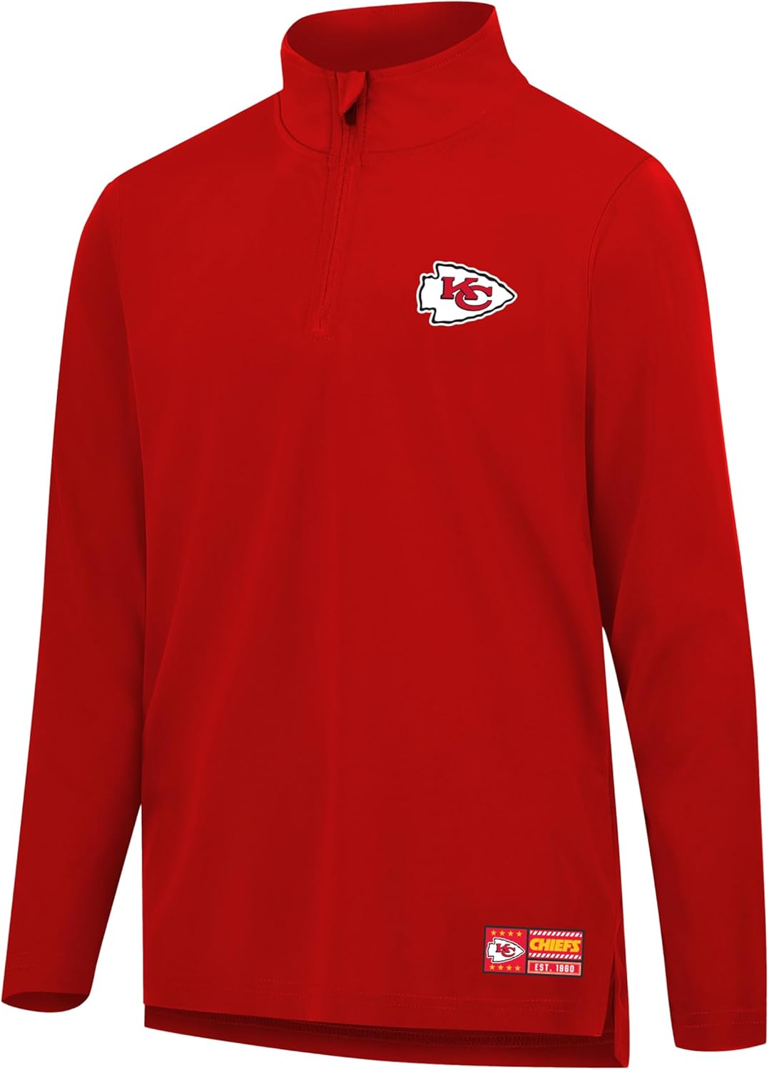 NFL Official Adults Super Soft Quarter Zip Long Sleeve T-Shirt - Unisex|Kansas City Chiefs