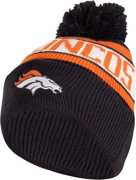 Ultra Game NFL Official Youth Super Soft Winter Beanie Knit Hat With Extra Warm Touch Screen Gloves, Denver Broncos, Team Color 1, 1 SIZE|Denver Broncos