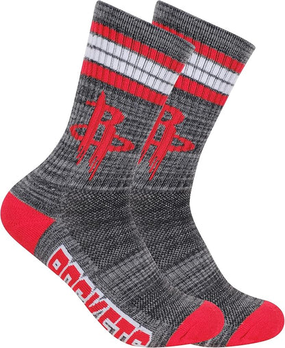 Ultra Game NBA Official Youth Athletic Cushioned Secure Fit Team Crew Socks, Houston Rockets, Assorted, Y9-11|Houston Rockets