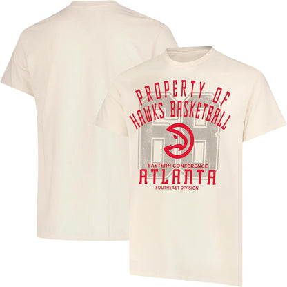 Ultra Game NBA Official Men's Standard Super Soft Nostalgic T-Shirt, Atlanta Hawks,Cream|Atlanta Hawks