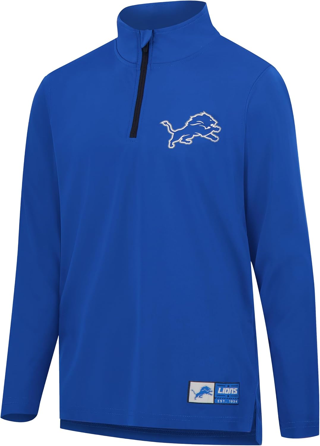 NFL Official Adults Super Soft Quarter Zip Long Sleeve T-Shirt - Unisex|Detroit Lions