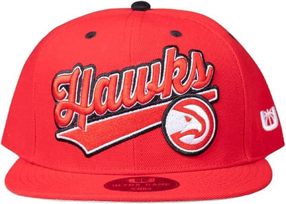 Ultra Game NBA Official Men’s Snap Back 3D Embroidered Team Logo Baseball Cap Hat - Unisex, Atlanta Hawks, Team Color, 1SIZE|Atlanta Hawks