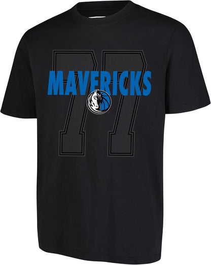 Ultra Game NBA Official Men's Standard Super Soft Fly High Players T-Shirt, Dallas Mavericks - Luka Doncic, Black|Dallas Mavericks - Luka Doncic