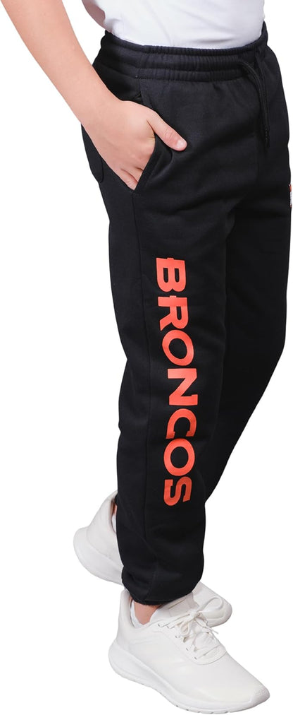 Ultra Game NFL Official Youth Super Soft Game Day Jogger Sweatpants, Denver Broncos, Black|Denver Broncos