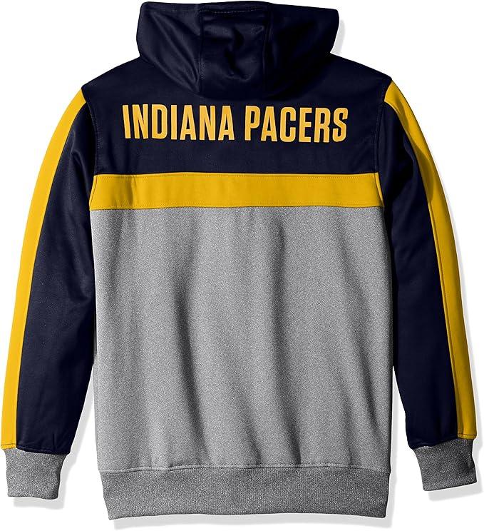 Ultra Game NBA Official Men’s Contrast Back Cut Full Zip Hoodie Sweatshirt - Unisex, Indiana Pacers, Team Color|Indiana Pacers