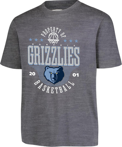 Ultra Game NBA Official Youth Super Soft Mad Props T-Shirt, Memphis Grizzlies, Heather Charcoal|Memphis Grizzlies