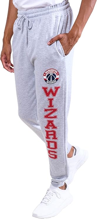 Ultra Game NBA Official Men‚Äôs Super Soft Jogger Sweatpants - Unisex, Washington Wizards, Heather Gray|Washington Wizards