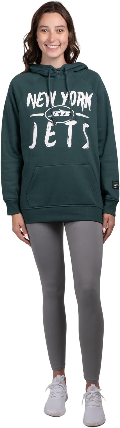 NFL Women's Official Super Soft Tie Neck Pullover Hoodie Sweatshirt|New York Jets