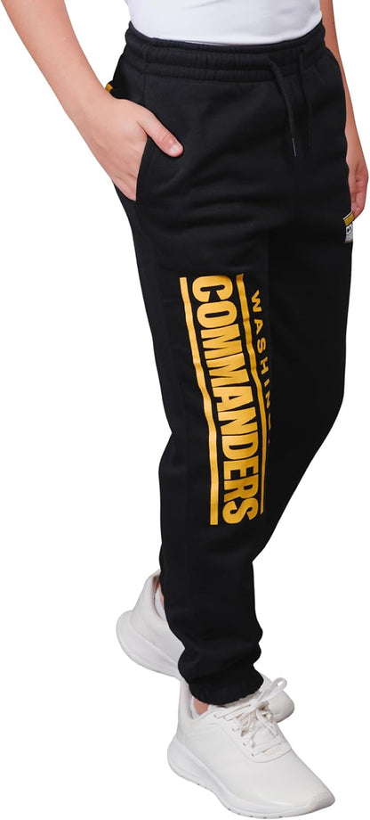 Ultra Game NFL Official Youth Super Soft Game Day Jogger Sweatpants, Washington Commanders, Black|Washington Commanders