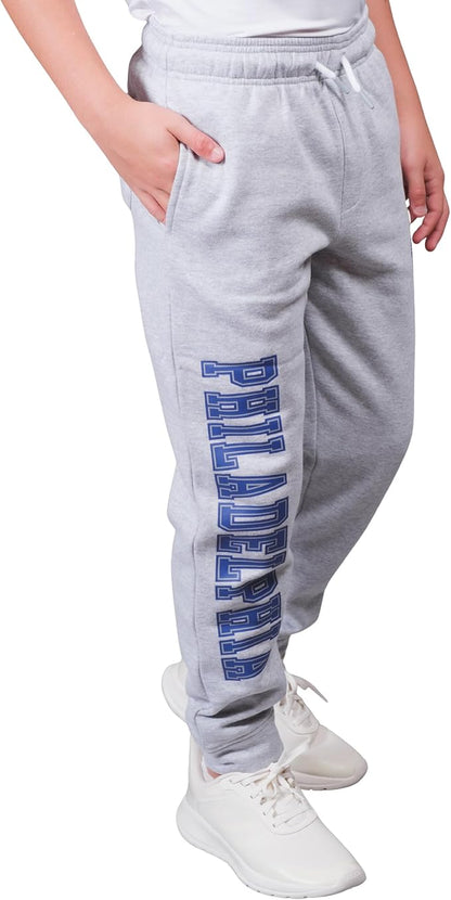 Ultra Game Youth's NBA Official Super Soft Game Day Jogger Sweatpants, Philadelphia 76ers, Heather Gray|Philadelphia 76ers