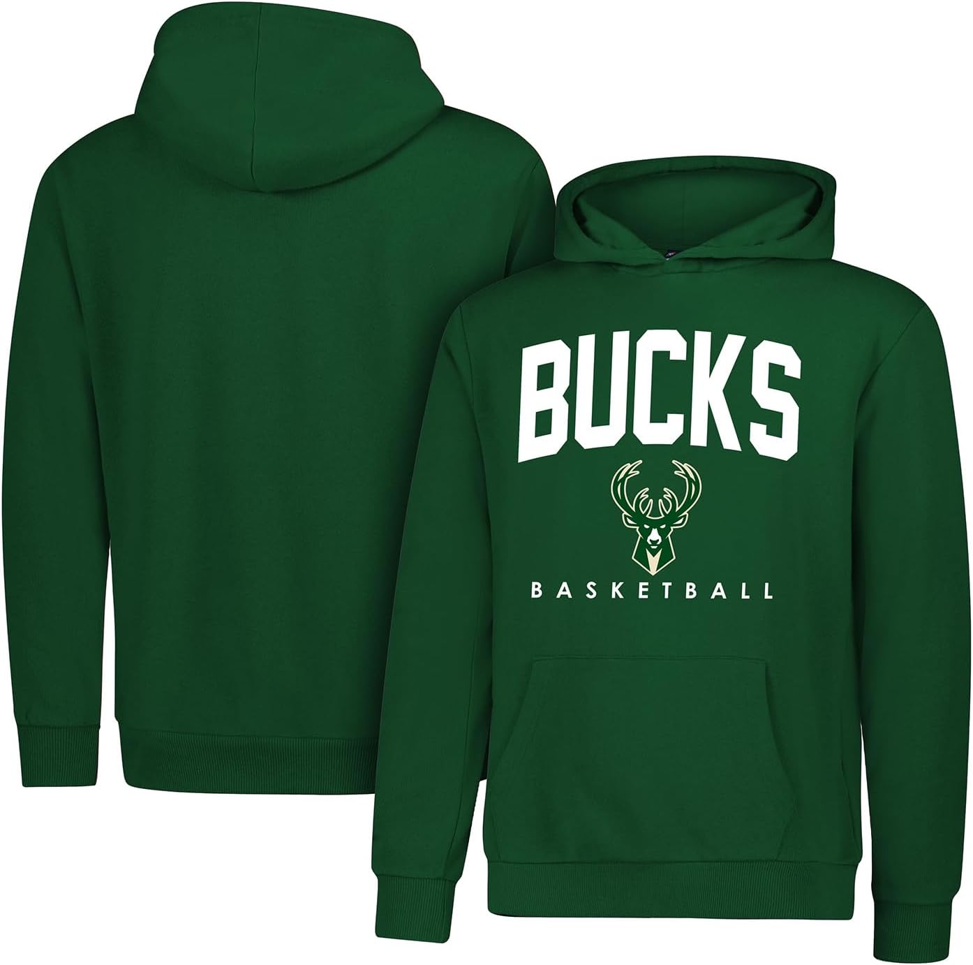 Ultra Game NBA Official Youth Super Soft Teamster Hoodie Sweatshirt, Milwaukee Bucks, Team Color|Milwaukee Bucks