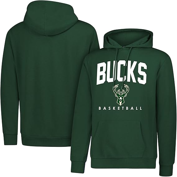 Ultra Game NBA Official Men's Super Soft Teamster Hoodie Sweatshirt, Milwaukee Bucks, Team Color|Milwaukee Bucks