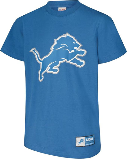 NFL Official Youth Super Soft T-Shirt & Hoodie Sweatshirt Set|Detroit Lions