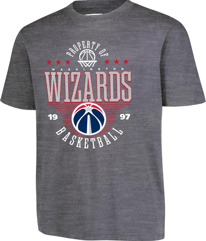 Ultra Game NBA Official Youth Super Soft Mad Props T-Shirt, Washington Wizards, Heather Charcoal|Washington Wizards