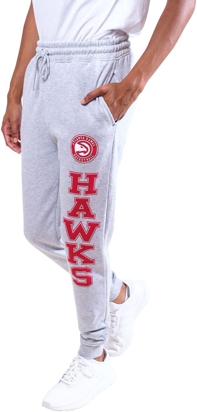 Ultra Game NBA Official Men's Super Soft Game Day Jogger Sweatpants, Atlanta Hawks|Atlanta Hawks