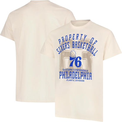 Ultra Game NBA Official Men's Standard Super Soft Nostalgic T-Shirt, Philadelphia 76ers,Cream|Philadelphia 76ers