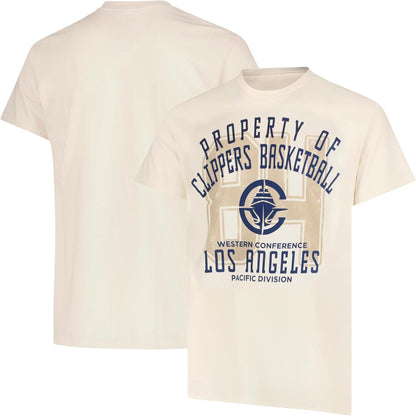 Ultra Game NBA Official Men's Standard Super Soft Nostalgic T-Shirt, Los Angeles Clippers,Cream|Los Angeles Clippers