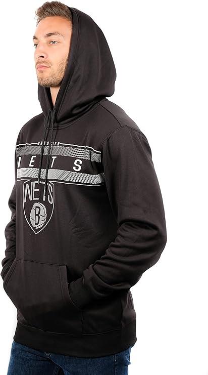 Ultra Game NBA Official Men’s Super Soft Midtown Hoodie Pullover Sweatshirt - Unisex, Brooklyn Nets, Black|Brooklyn Nets