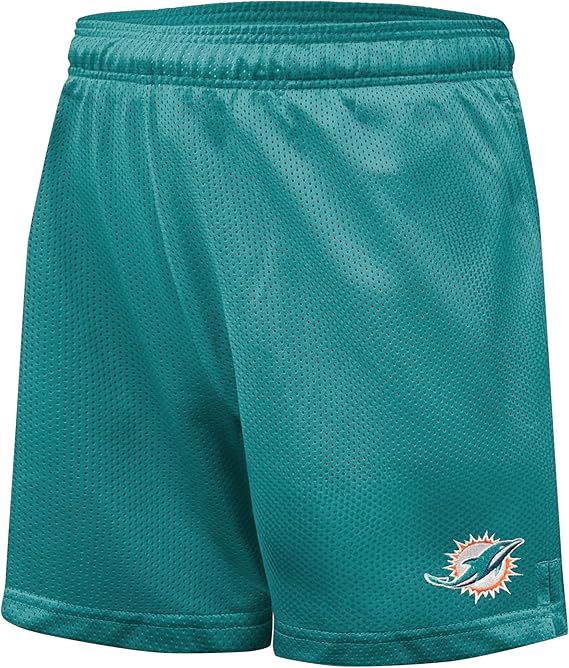 Ultra Game NFL Official Adults Super Soft Mesh Active Training Shorts, Miami Dolphins, Team Color|Miami Dolphins