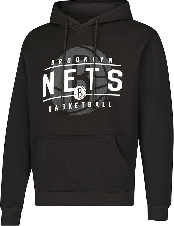 Ultra Game NBA Official Men's Super Soft Get Right Hoodie Sweatshirt, Brooklyn Nets, Black|Brooklyn Nets