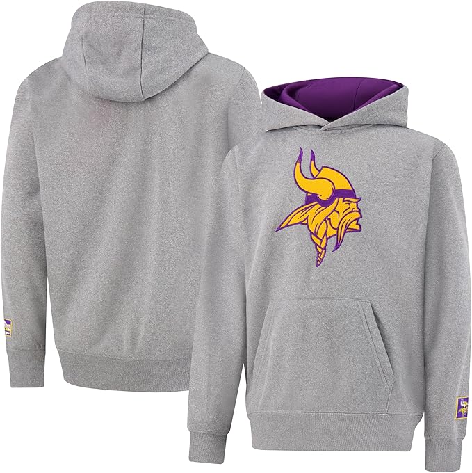 Ultra Game NFL Official Youth Super Soft Hoodie Sweatshirt Pullover - Warm Polyester Blend Minnesota Vikings|Minnesota Vikings