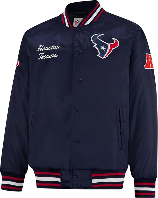 NFL Official Adults Supreme Satin Heritage Jacket|Houston Texans