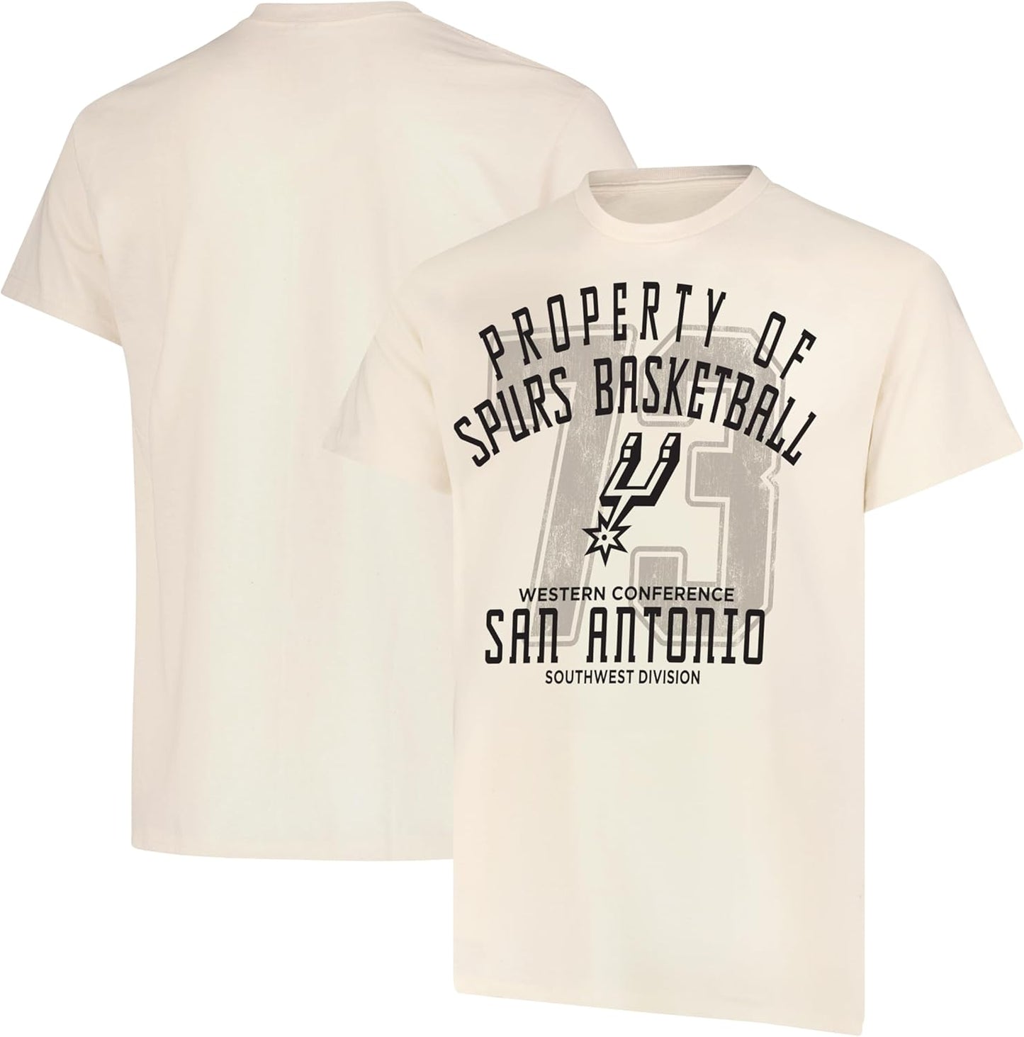 Ultra Game NBA Official Men's Standard Super Soft Nostalgic T-Shirt, San Antonio Spurs,Cream|San Antonio Spurs