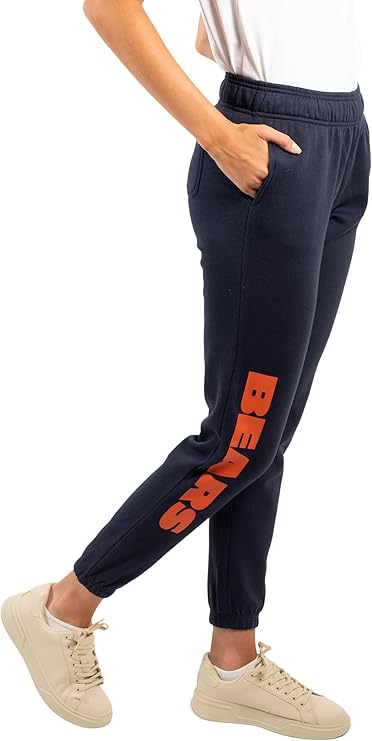 Ultra Game NFL Official Women's Super Soft Fleece Jogger Sweatpants, Chicago Bears|Chicago Bears