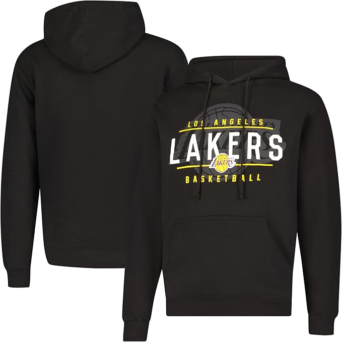 Ultra Game NBA Official Men's Super Soft Get Right Hoodie Sweatshirt, Los Angeles Lakers, Black|Los Angeles Lakers