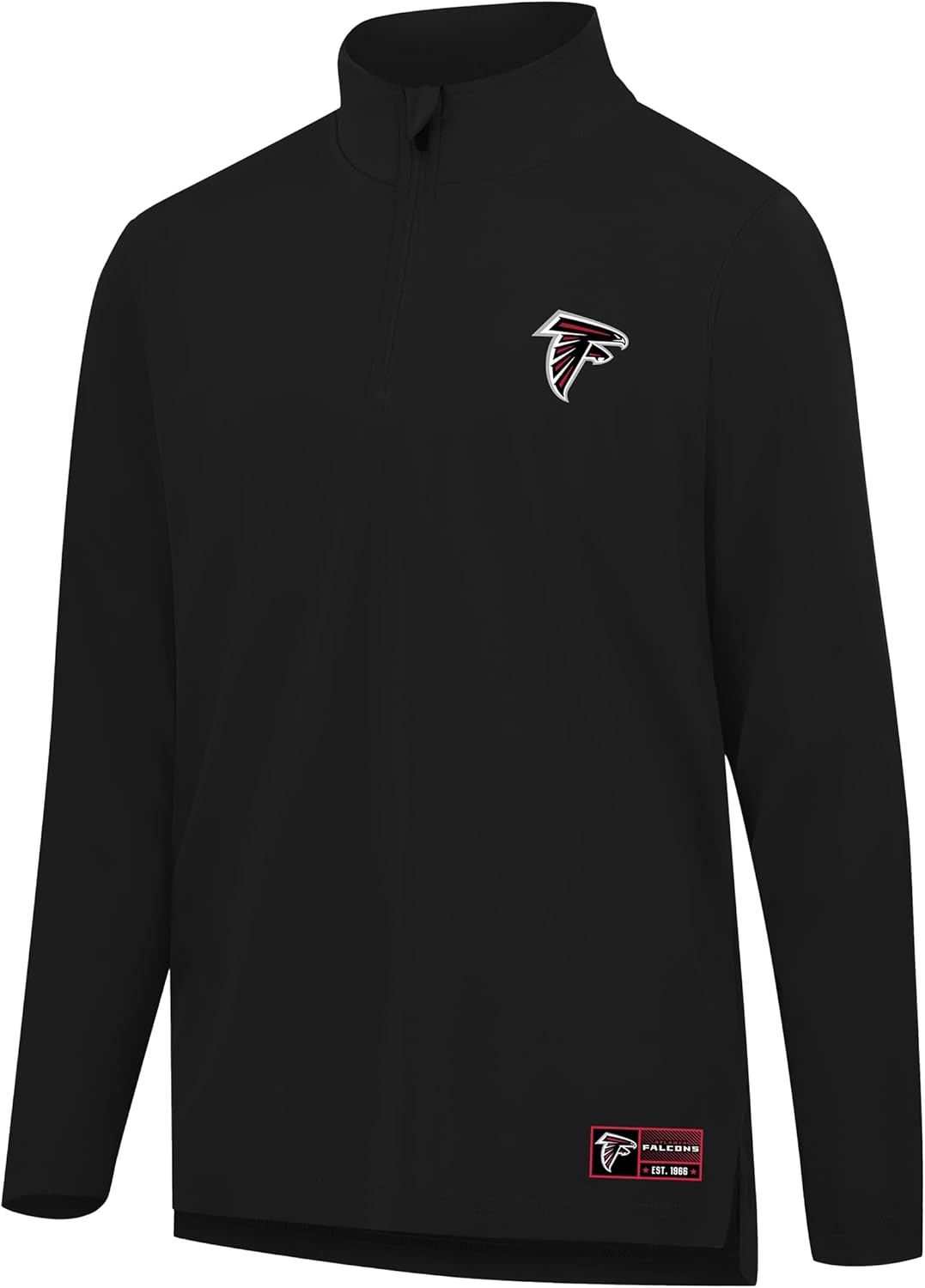 Ultra Game NFL Official Adults Super Soft Quarter Zip Long Sleeve T-Shirt - Unisex Atlanta Falcons|Atlanta Falcons