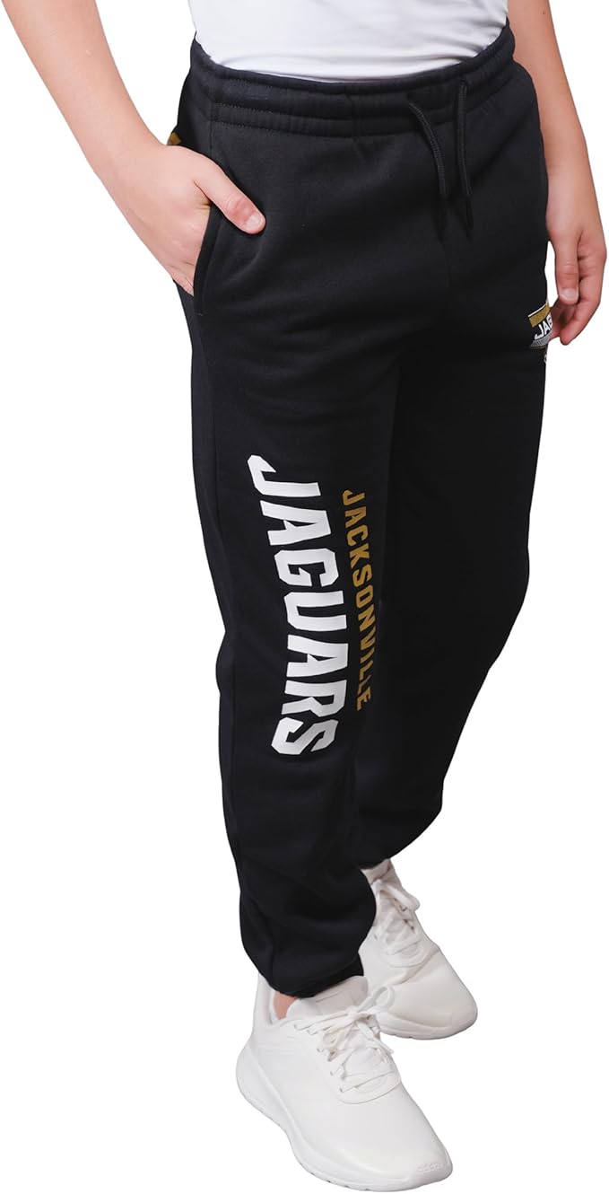 Ultra Game NFL Official Youth Super Soft Game Day Jogger Sweatpants, Jacksonville Jaguars, Black|Jacksonville Jaguars