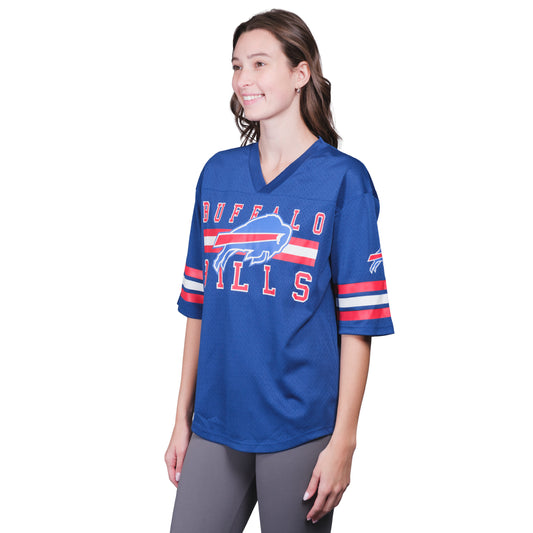 NFL Official Women's Soft Mesh Vintage Gameday Shirt|Buffalo Bills