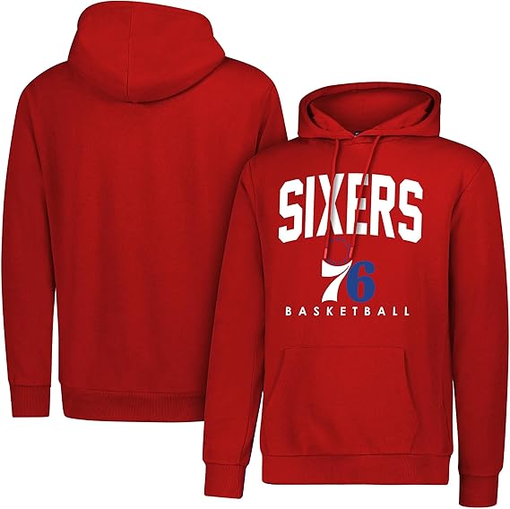 Ultra Game NBA Official Men's Super Soft Teamster Hoodie Sweatshirt, Philadelphia 76ers, Team Color|Philadelphia 76ers