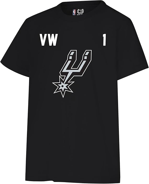 Ultra Game NBA Official Youth Super Soft Fly High Players T-Shirt, San Antonio Spurs - Victor Wembanyama, Team Color|San Antonio Spurs - Victor Wembanyama