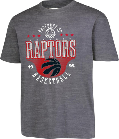 Ultra Game NBA Official Youth Super Soft Mad Props T-Shirt, Toronto Raptors, Heather Charcoal|Toronto Raptors