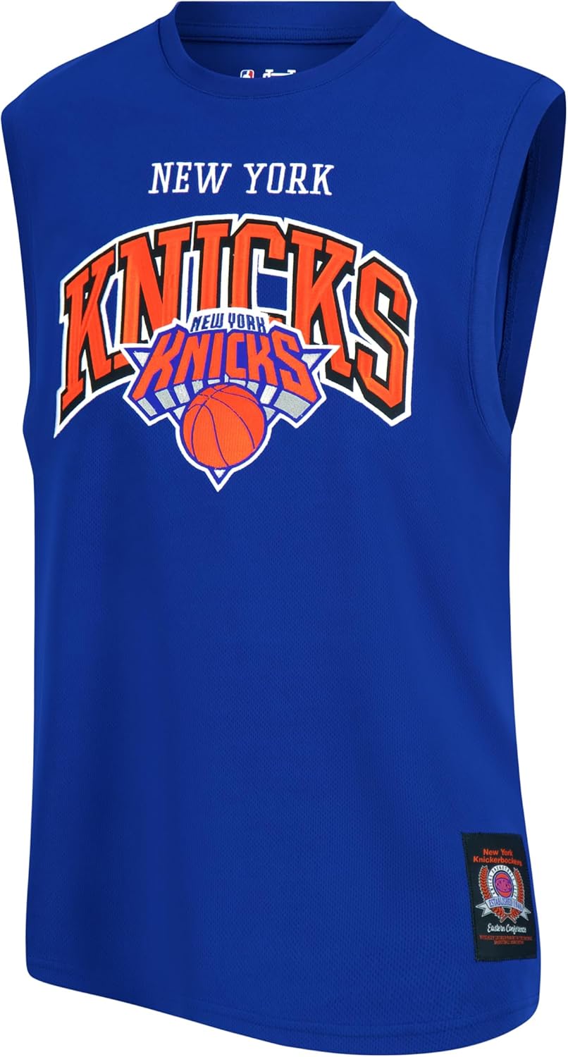 Ultra Game Men's NBA Official Sleeveless Players Mesh Tank Top Muscle T-Shirt, New York Knicks - Jalen Brunson, Team Color|New York Knicks - Jalen Brunson