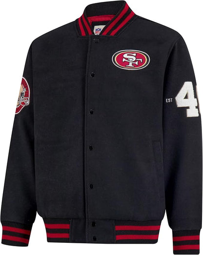 NFL Official Adults Classic Varsity Coaches Jacket Coat - Unisex|San Francisco 49ers