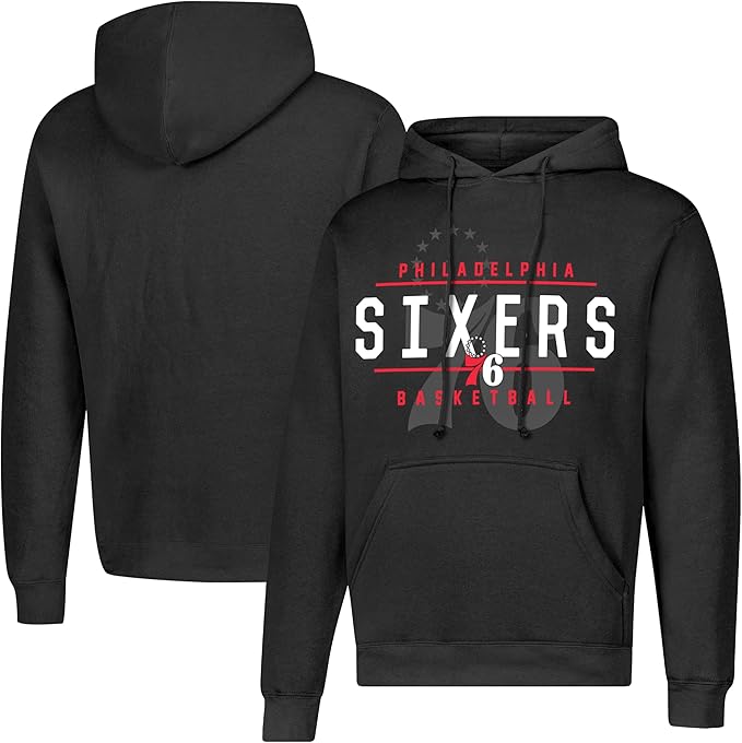 Ultra Game NBA Official Men's Super Soft Get Right Hoodie Sweatshirt, Philadelphia 76ers, Black|Philadelphia 76ers