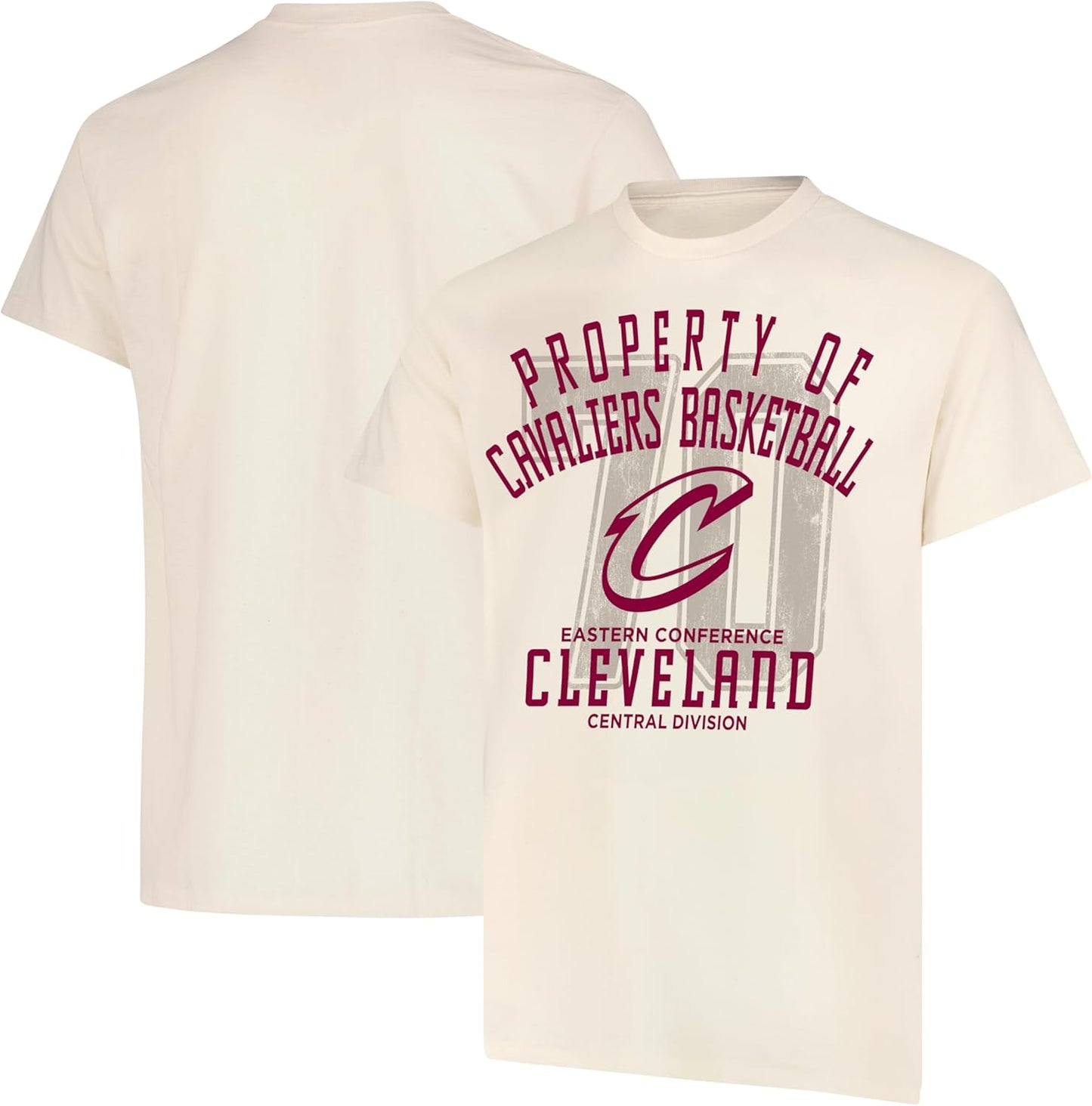 Ultra Game NBA Official Men's Standard Super Soft Nostalgic T-Shirt, Cleveland Cavaliers,Cream|Cleveland Cavaliers