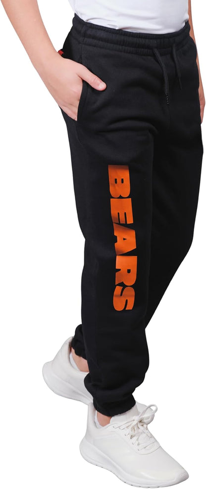 Ultra Game NFL Official Youth Super Soft Game Day Jogger Sweatpants, Chicago Bears, Black|Chicago Bears