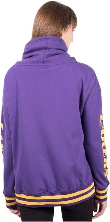 Ultra Game NBA Official Women's Super Soft Pullover Hoodie Funnel Sweatshirt, Los Angeles Lakers, Team Color|Los Angeles Lakers