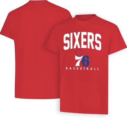 Ultra Game NBA Official Men's Official Teamster Short Sleeve T-Shirt, Philadelphia 76ers, Team Color|Philadelphia 76ers