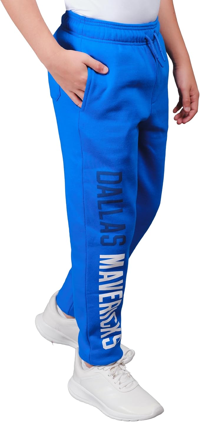 Ultra Game Youth's NBA Official Super Soft Game Day Jogger Sweatpants, Dallas Mavericks, Team Color|Dallas Mavericks