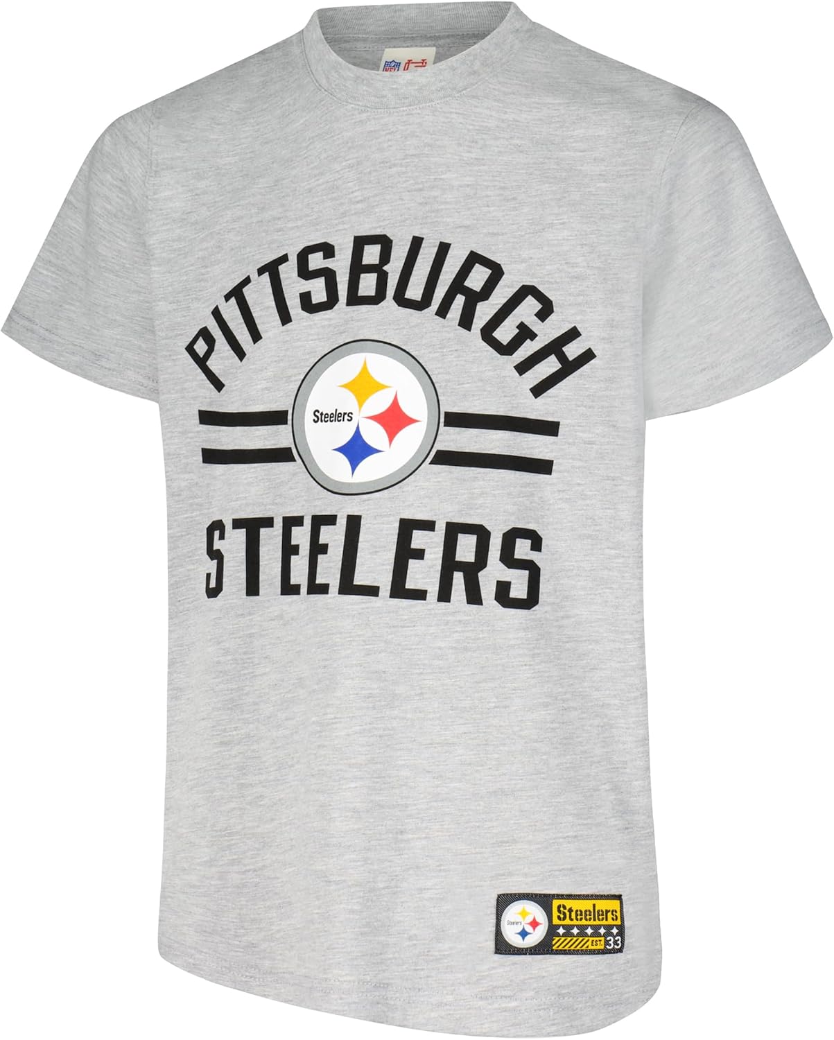 Ultra Game NFL Official Youth Super Soft 2 Pack T-Shirt Set, Pittsburgh Steelers|Pittsburgh Steelers